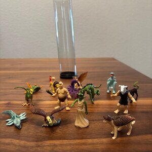 Mystical figures playset, with 14 total figures, between 1" and 2" tall.